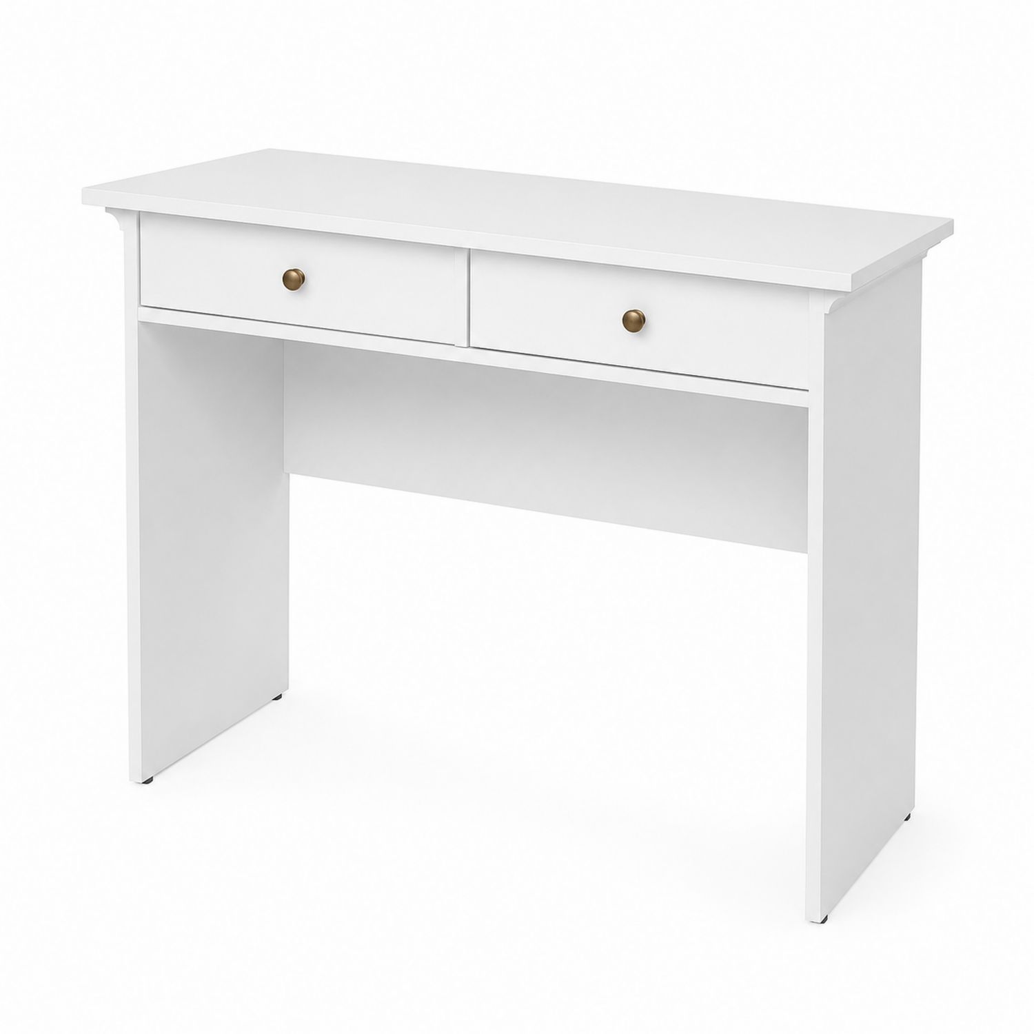 Escritorio de madera con dos cajones blanco 110x45x76 cm