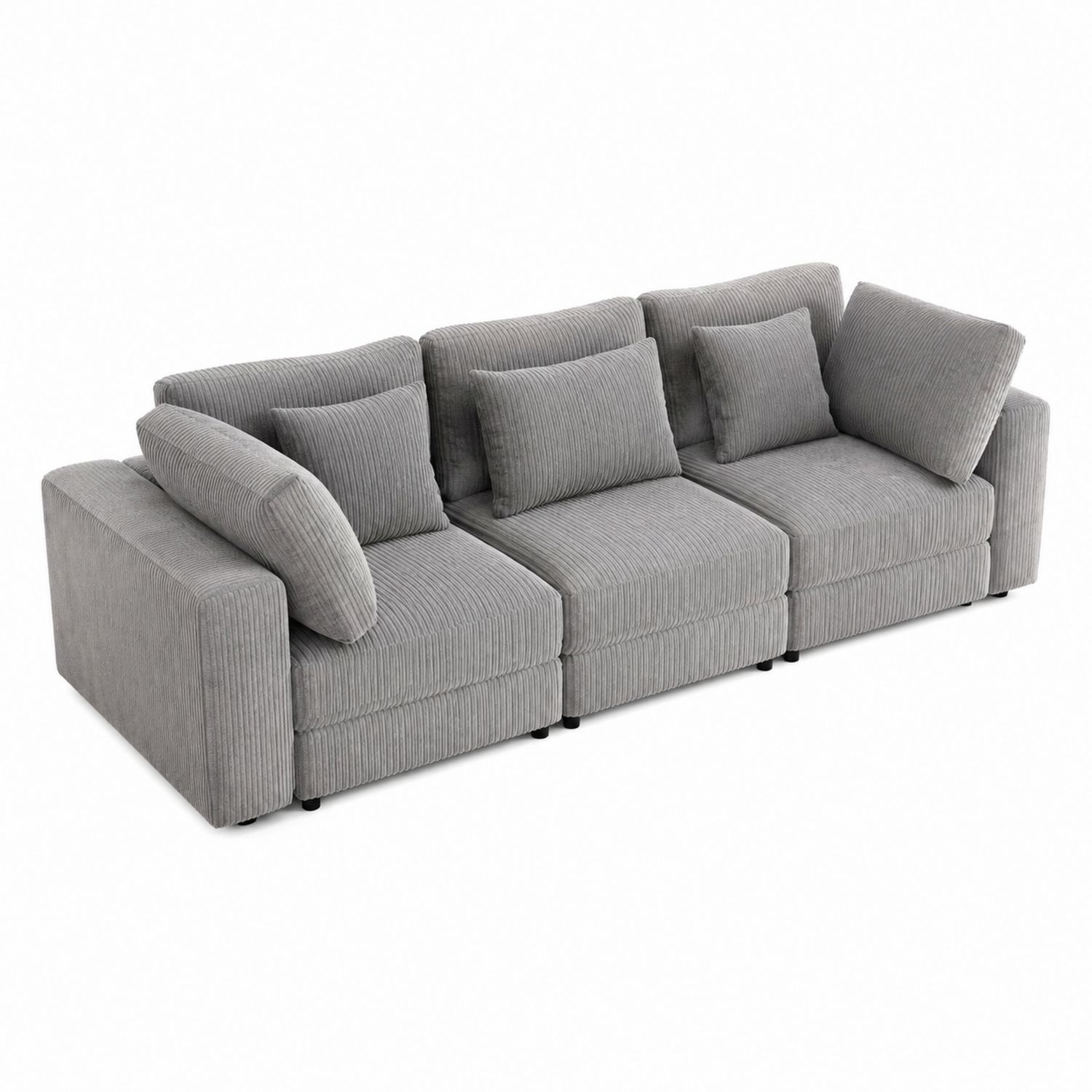 Sofá modular de pana gris