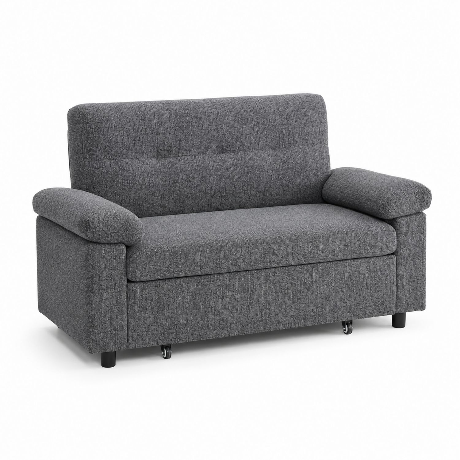Sofá cama 2 plazas gris en tela de poliéster