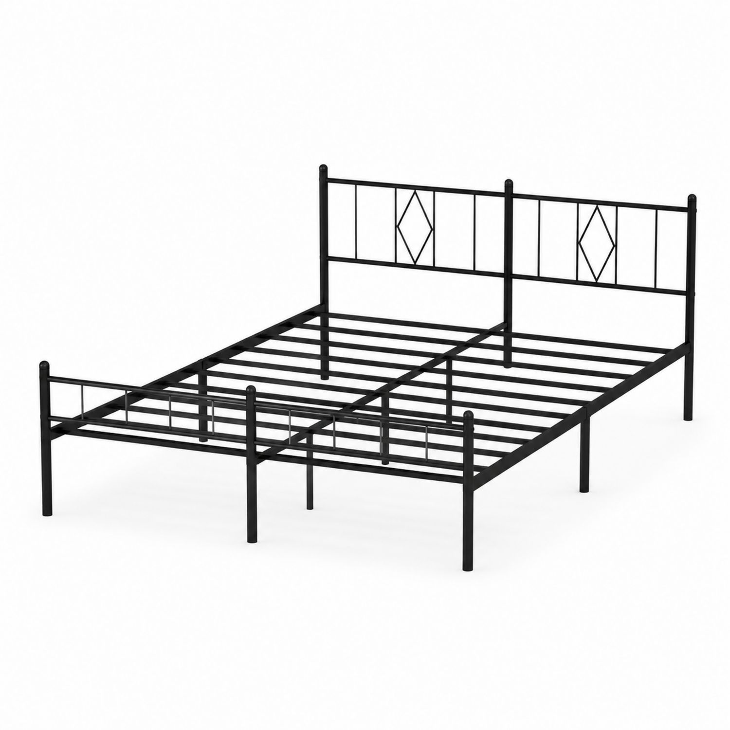 Estructura de Cama Doble de Metal Negro 200x150 cm