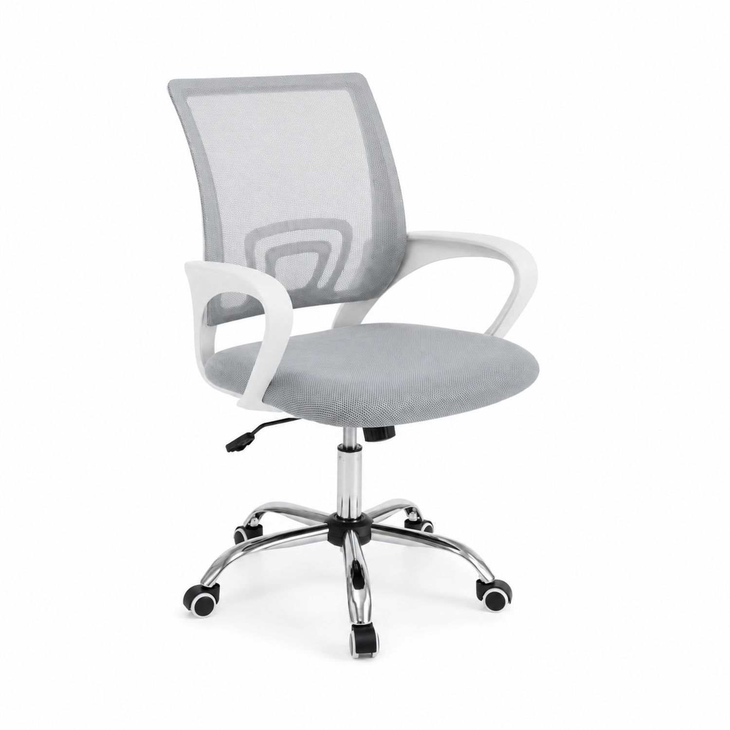 Silla de oficina con respaldo de malla y asiento ajustable gris