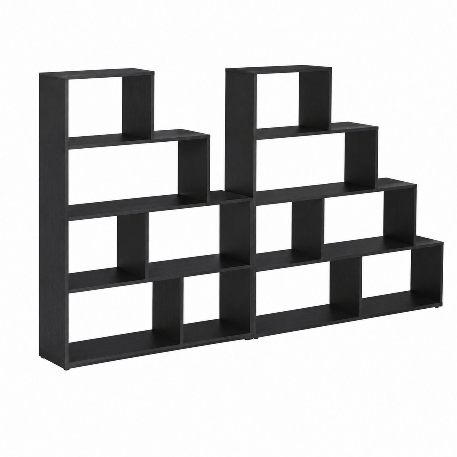 Estantería modular escalonada de madera negra 160 cm