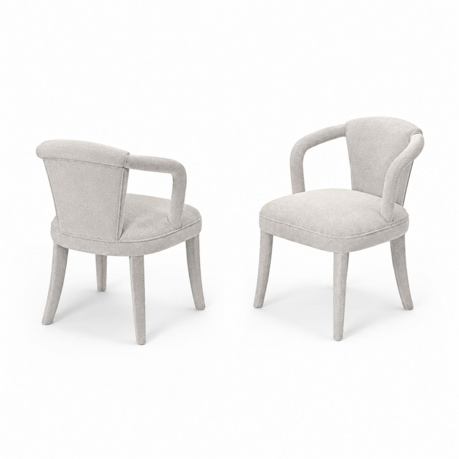 Silla de comedor tapizada en bouclé con brazos Gris 60 x 55 x 85 cm