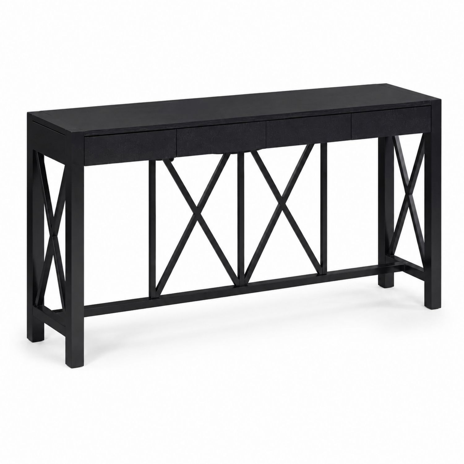 Mesa consola metal negro 120x40x80 cm