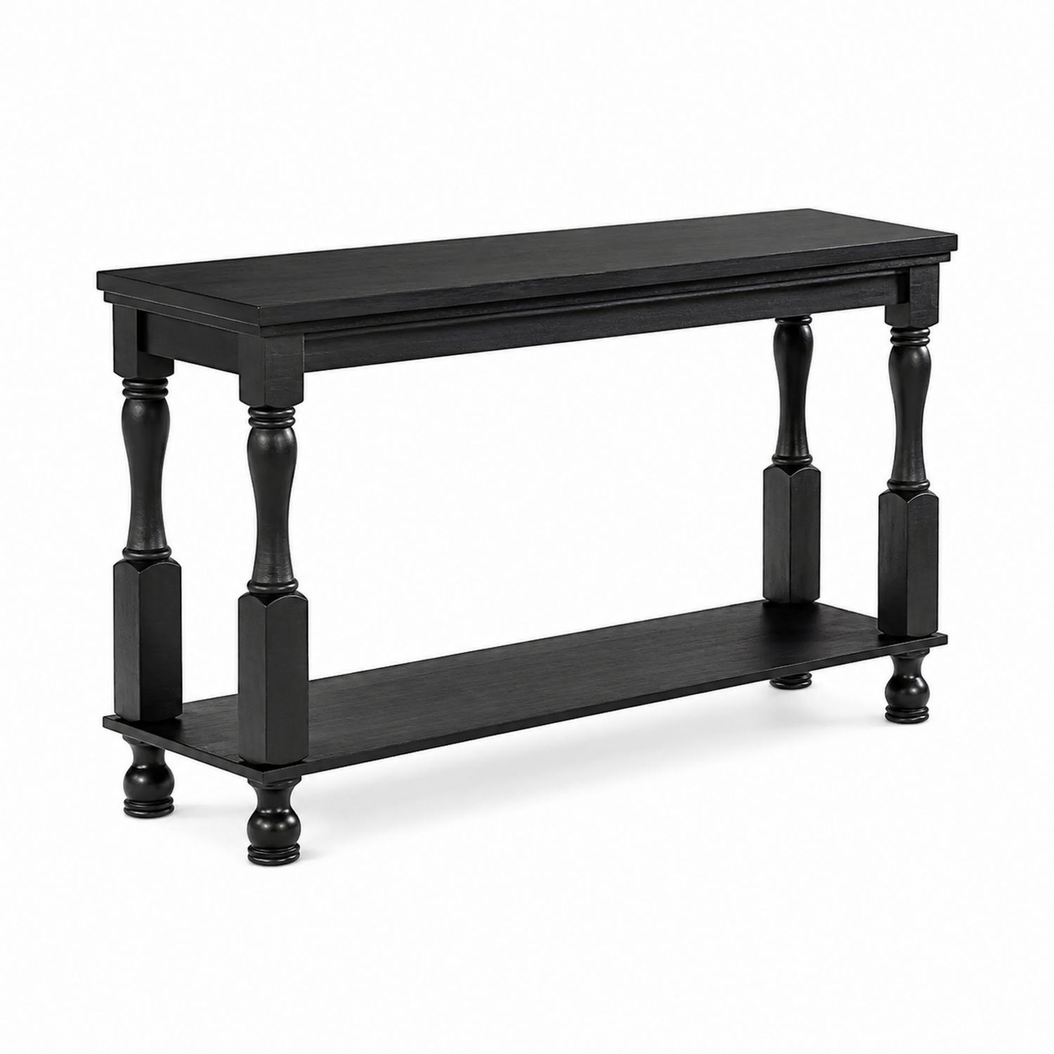 Mesa consola de madera negra 120x40x80 cm