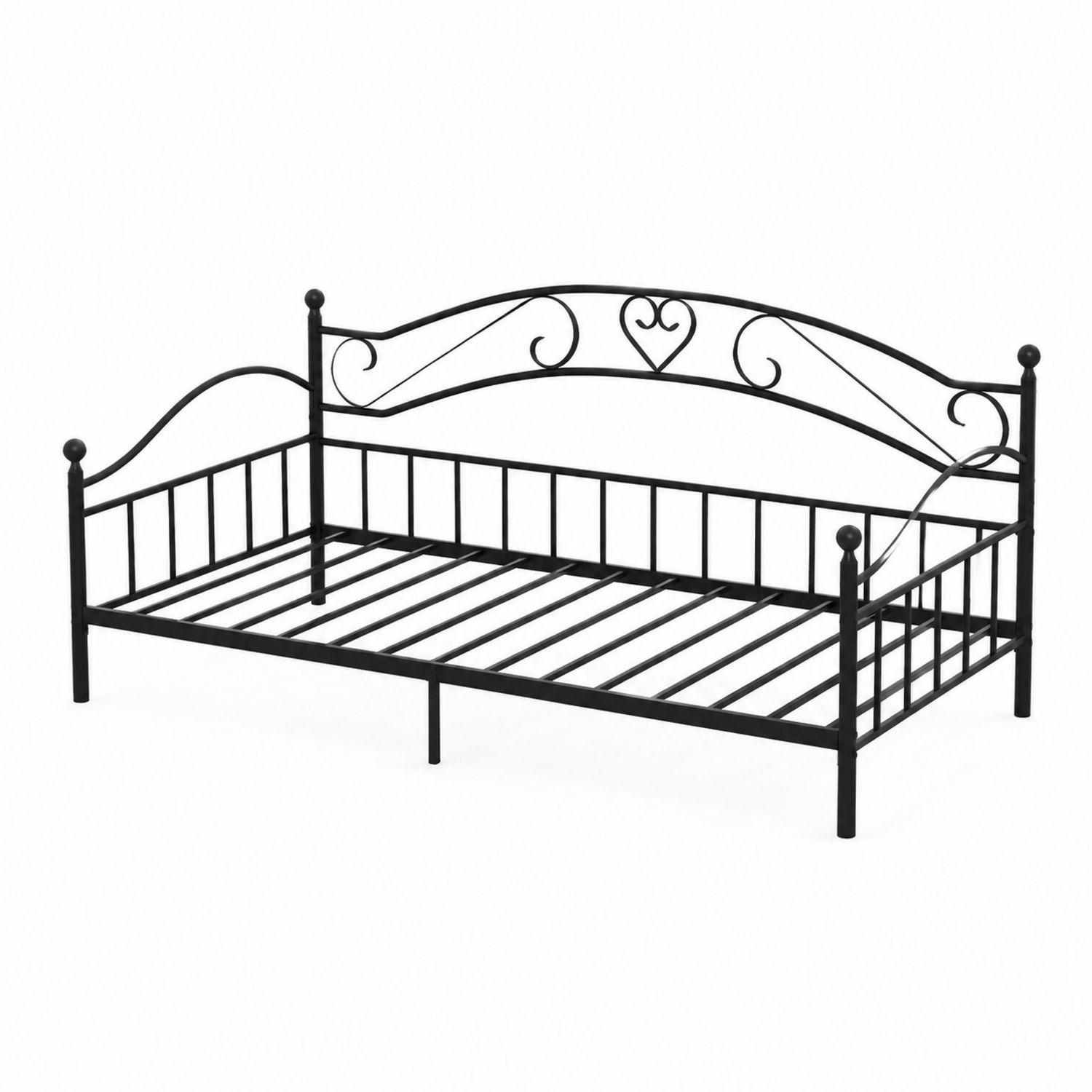 Cama de Día de Metal Negro 203x96x95 cm