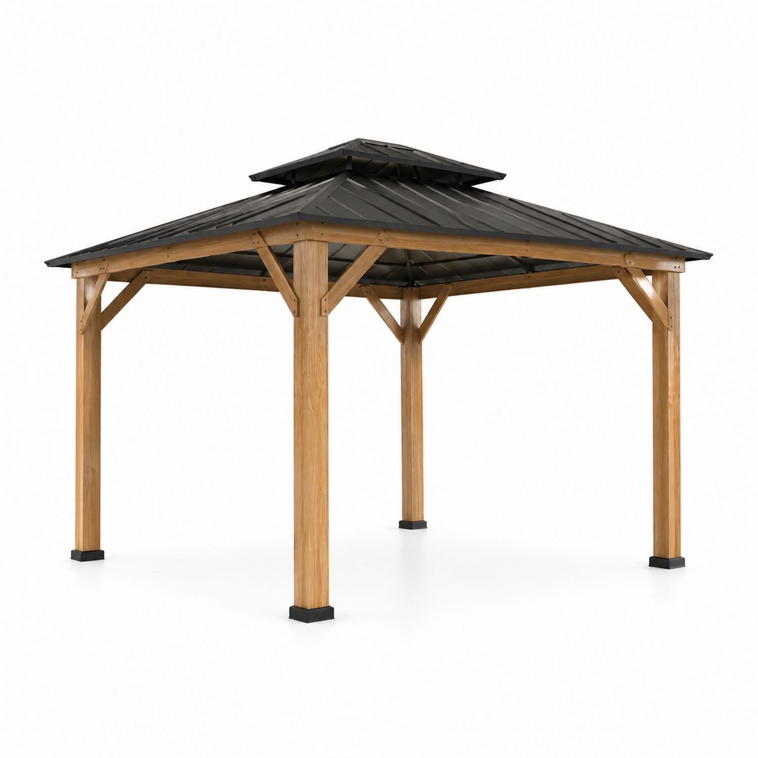 Pérgola de Madera con Techo de Metal