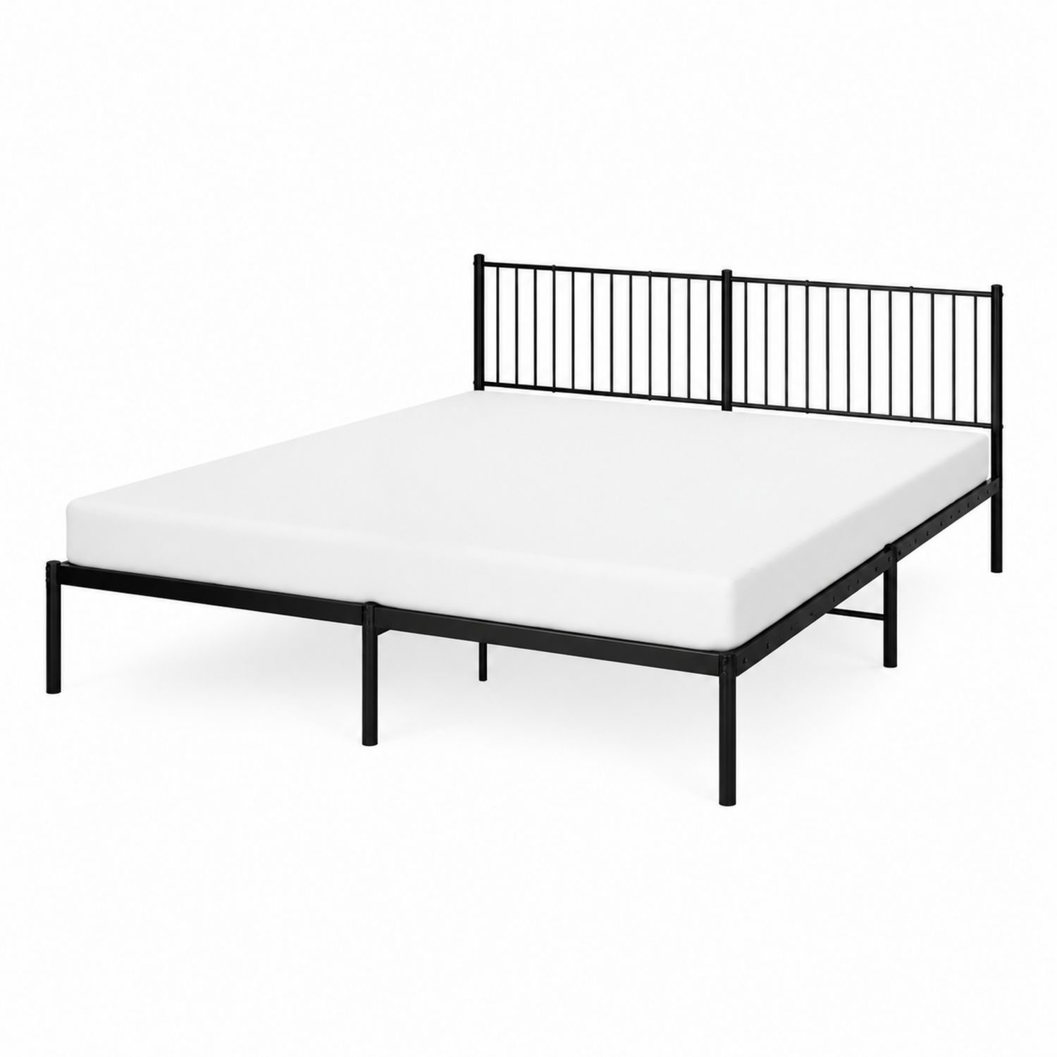 Cama de acero negro con cabecero 200x150 cm