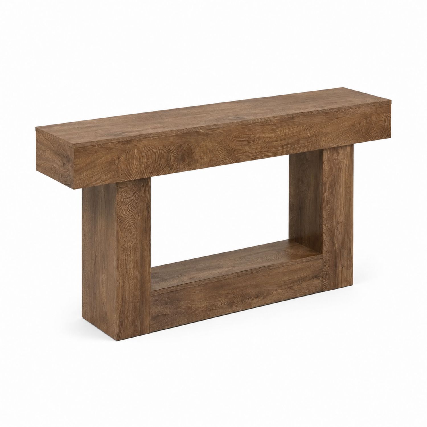 Mesa consola rectangular de madera MDF Roble Marrón