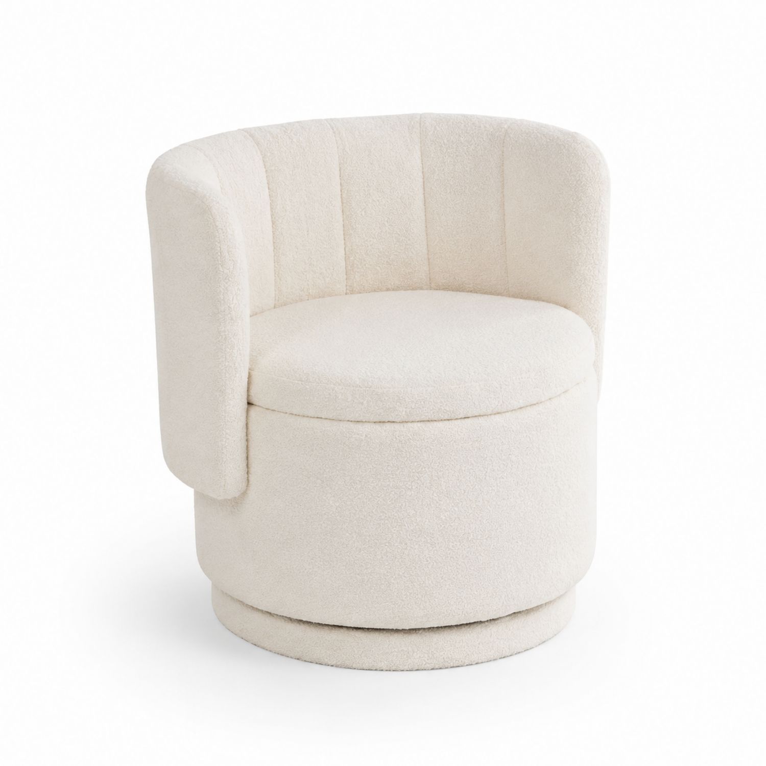 Sillón giratorio de bouclé beige