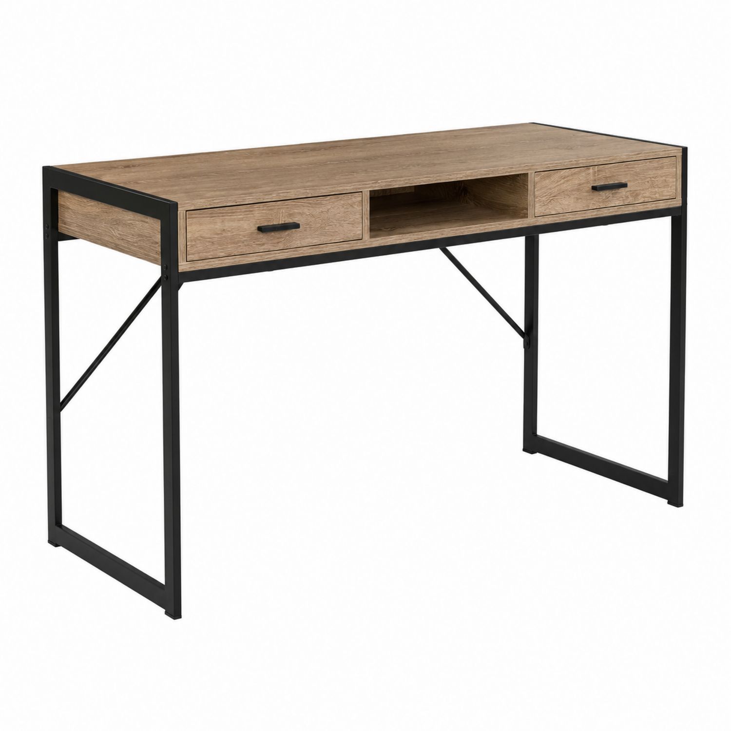 Escritorio de Madera y Metal con 2 Cajones 120x60x75 cm