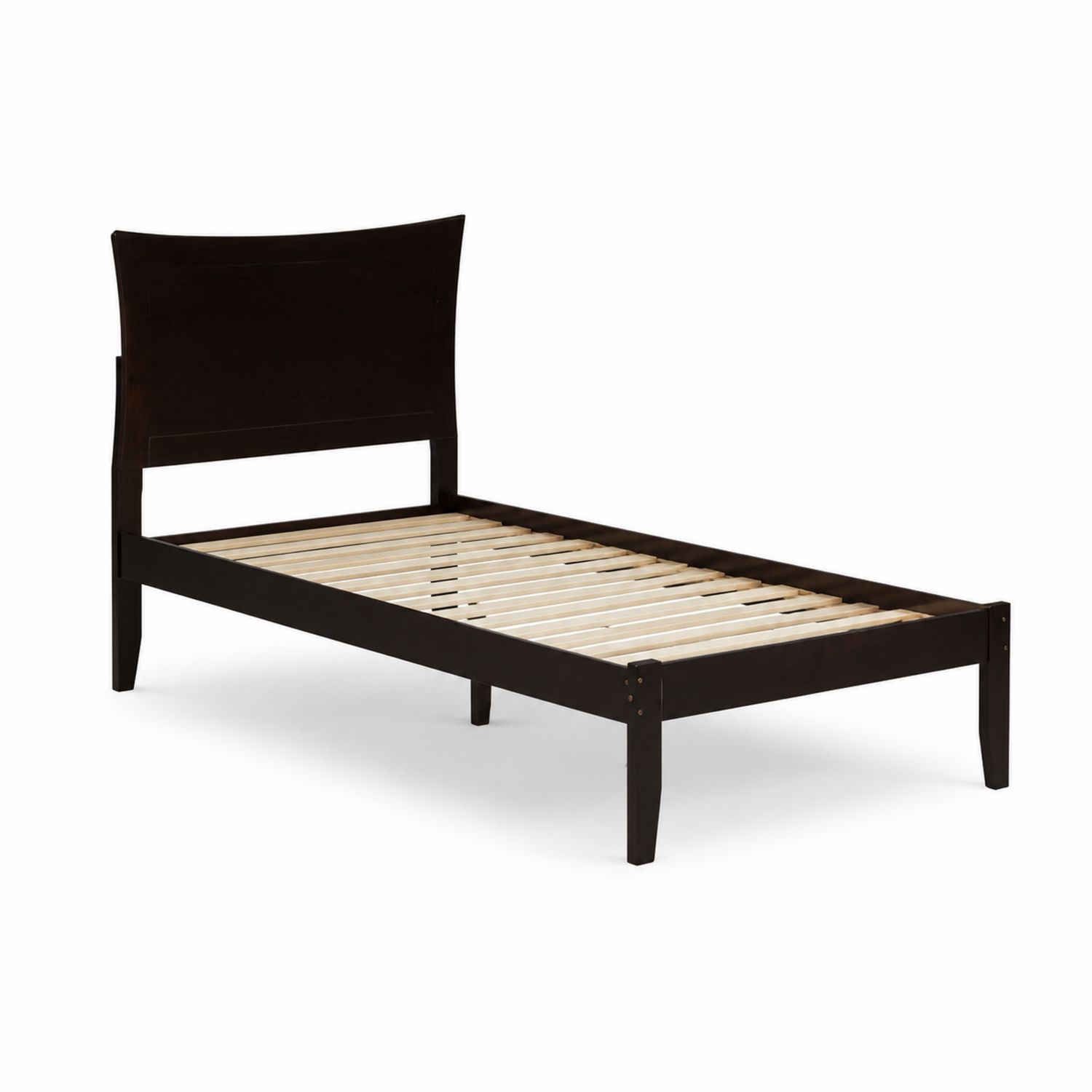 Cama individual de madera marrón