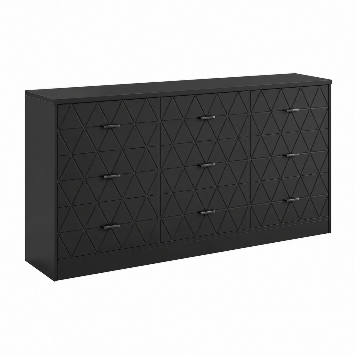 Cajonera Negra de MDF con 8 Cajones 160x45x80 cm
