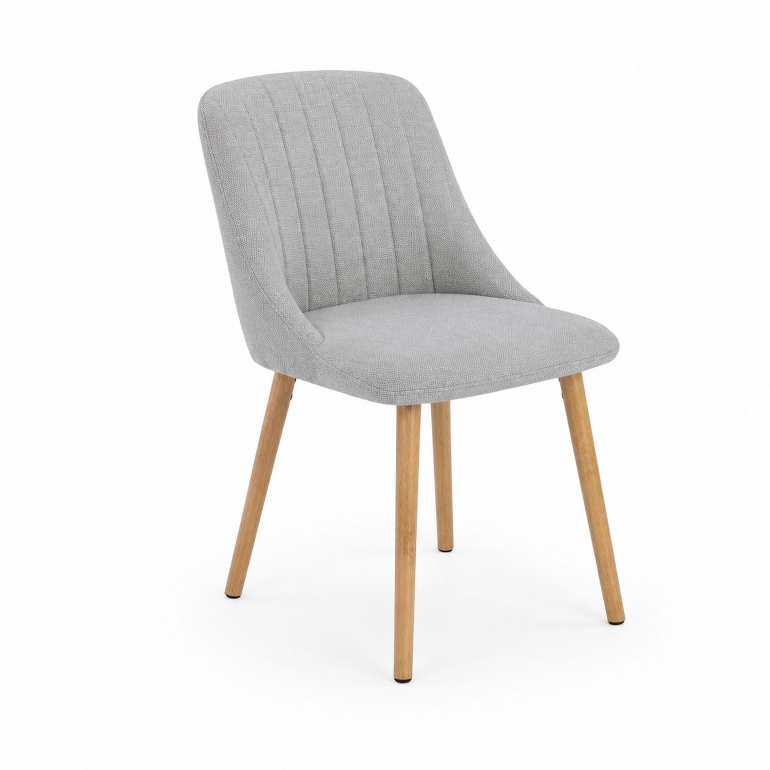 Silla de comedor de tela con patas de madera
