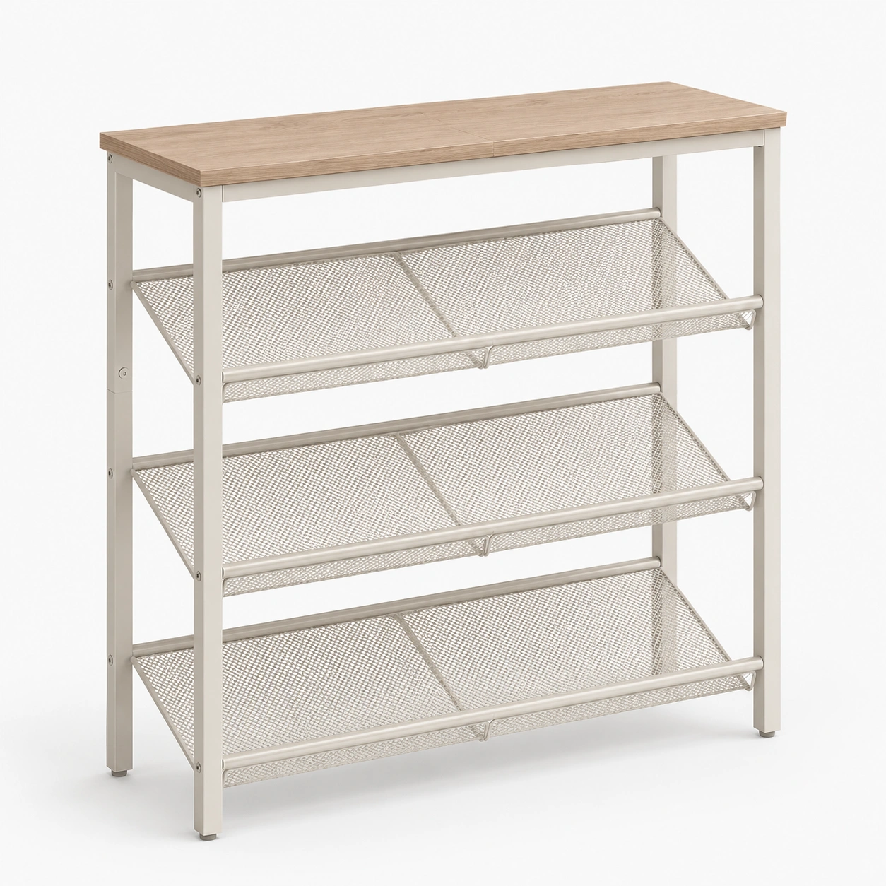 Estanteria de almacenamiento con cestas metalicas-AuravelleLiving