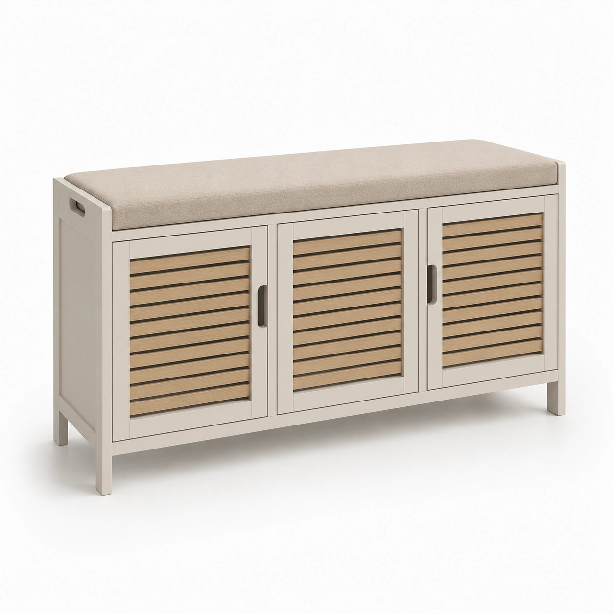Banco de almacenamiento con puertas-AuravelleLiving