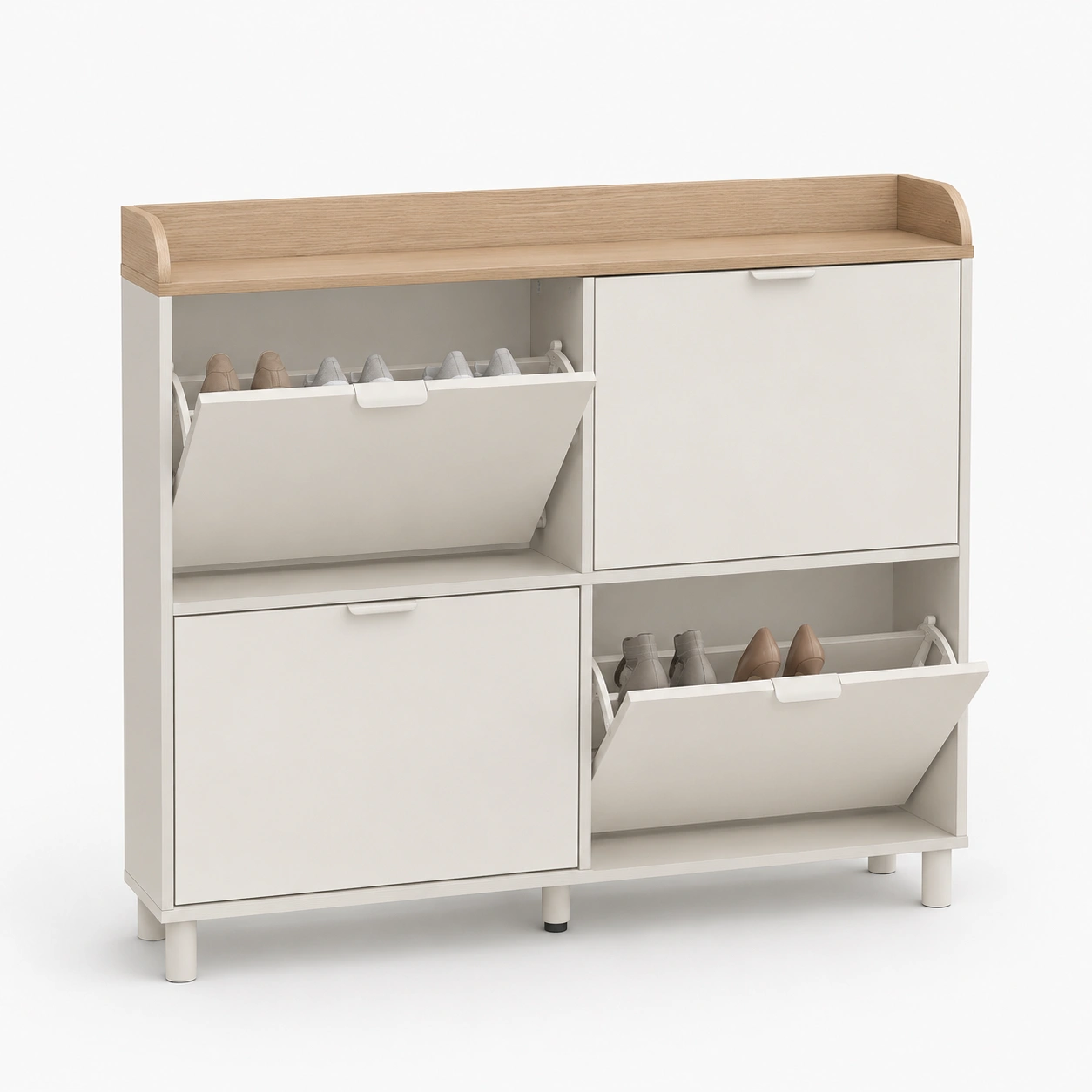 Zapatero con compartimentos abatibles-AuravelleLiving