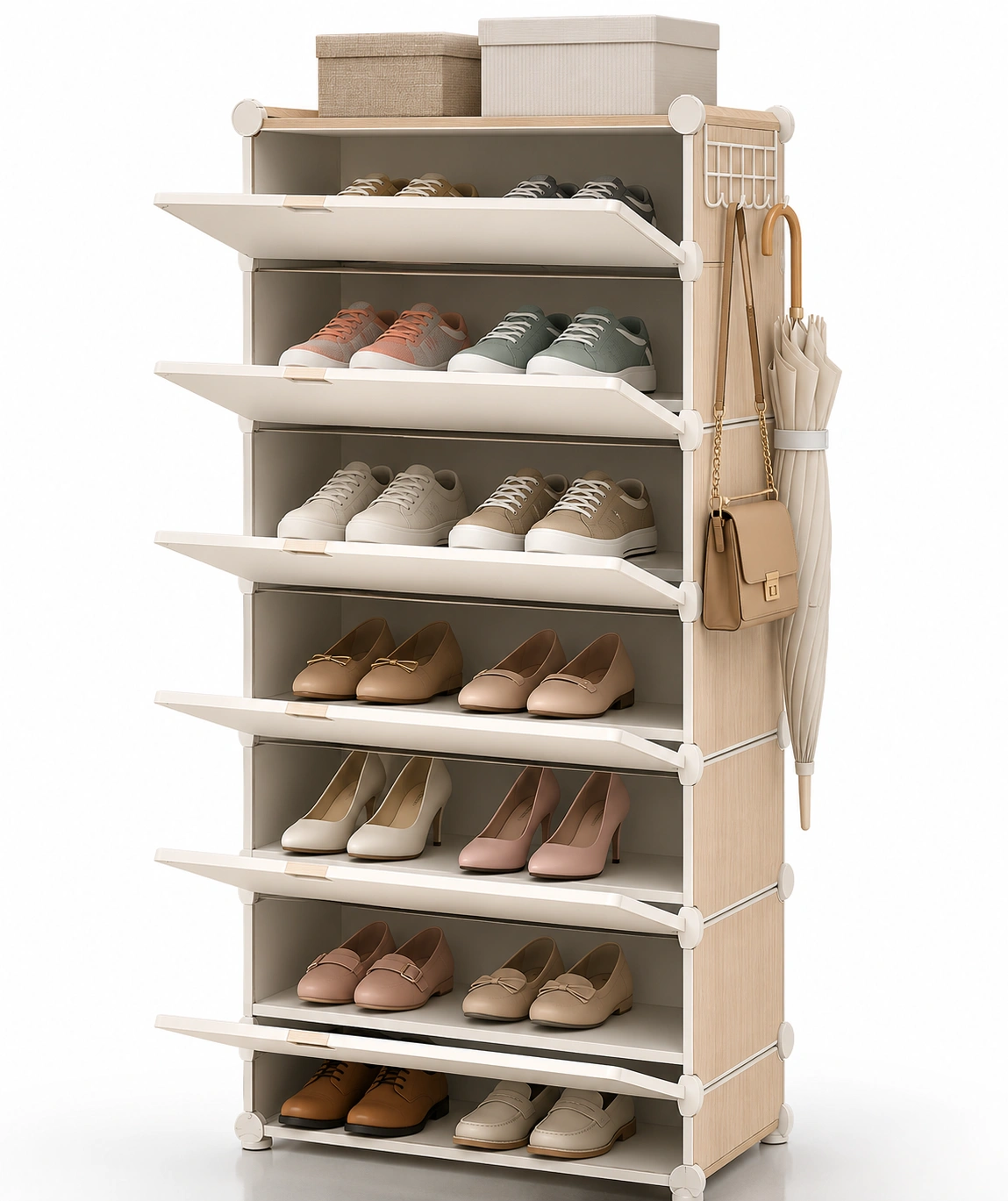 Zapatero abatible de varios niveles-AuravelleLiving