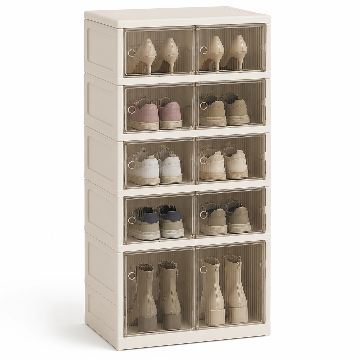 Organizador modular apilable para calzado-AuravelleLiving