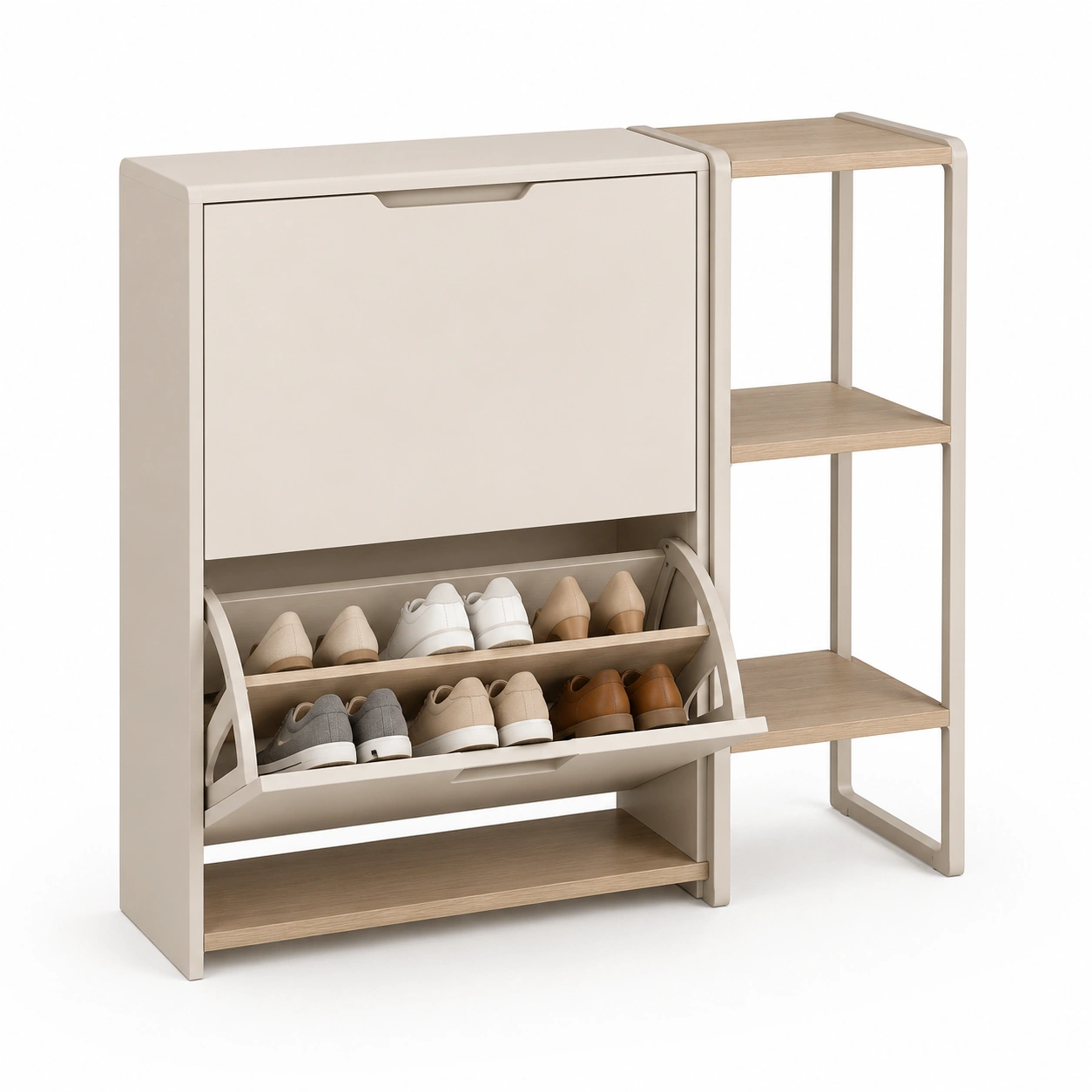 Zapatero abatible con almacenaje lateral-AuravelleLiving
