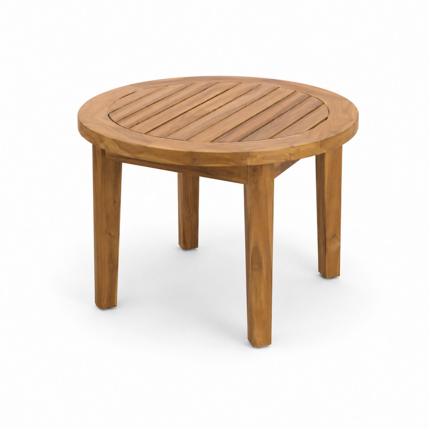 Mesa de centro redonda de teca para exterior 45cm
