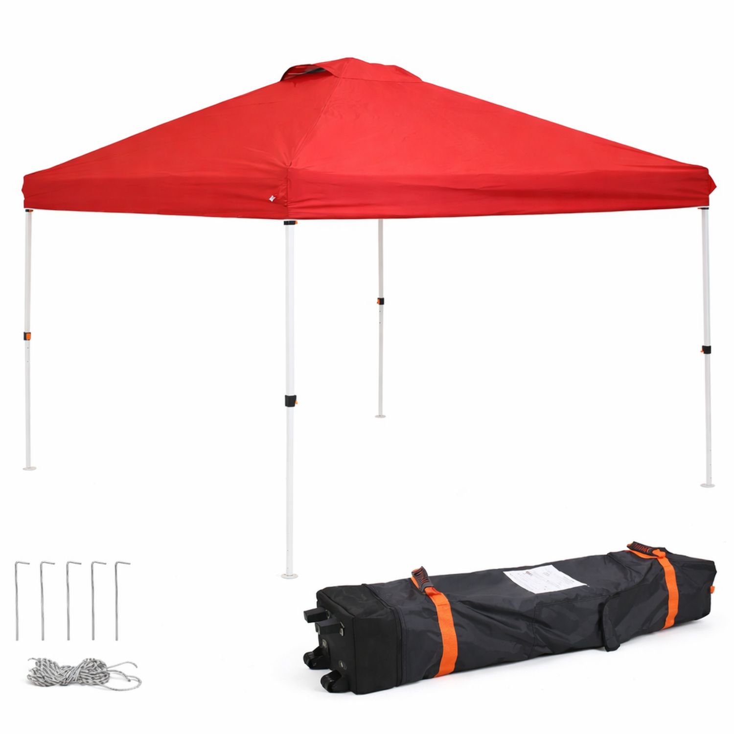 Toldo plegable 3x3m estructura de acero y poliéster rojo