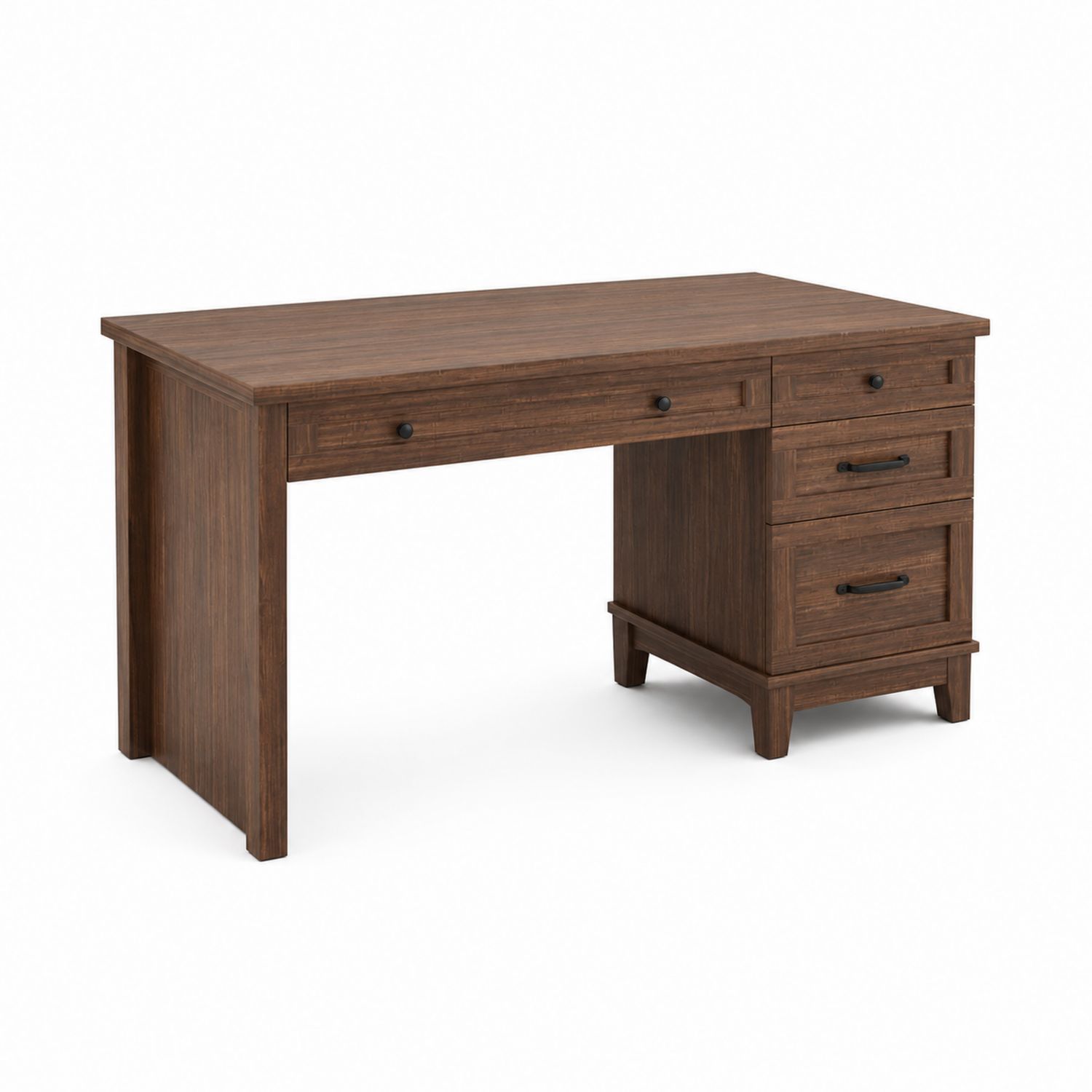 Escritorio de madera con tres cajones 150x75x76cm Marrón