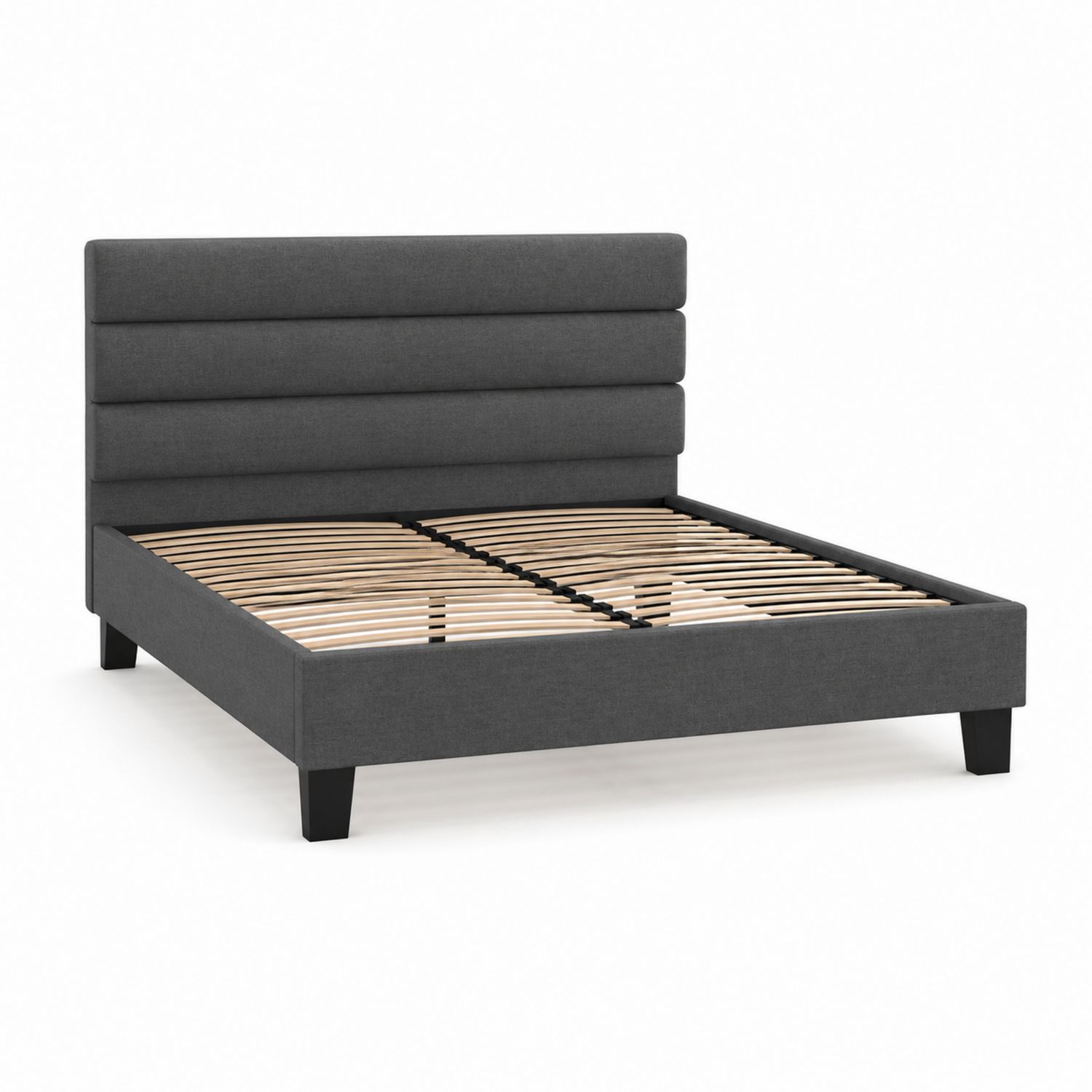 Cama de Madera y Poliéster Gris 200x160 cm