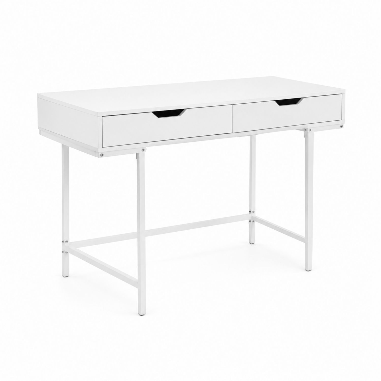 Escritorio de Madera y Metal Blanco 120x60x75 cm
