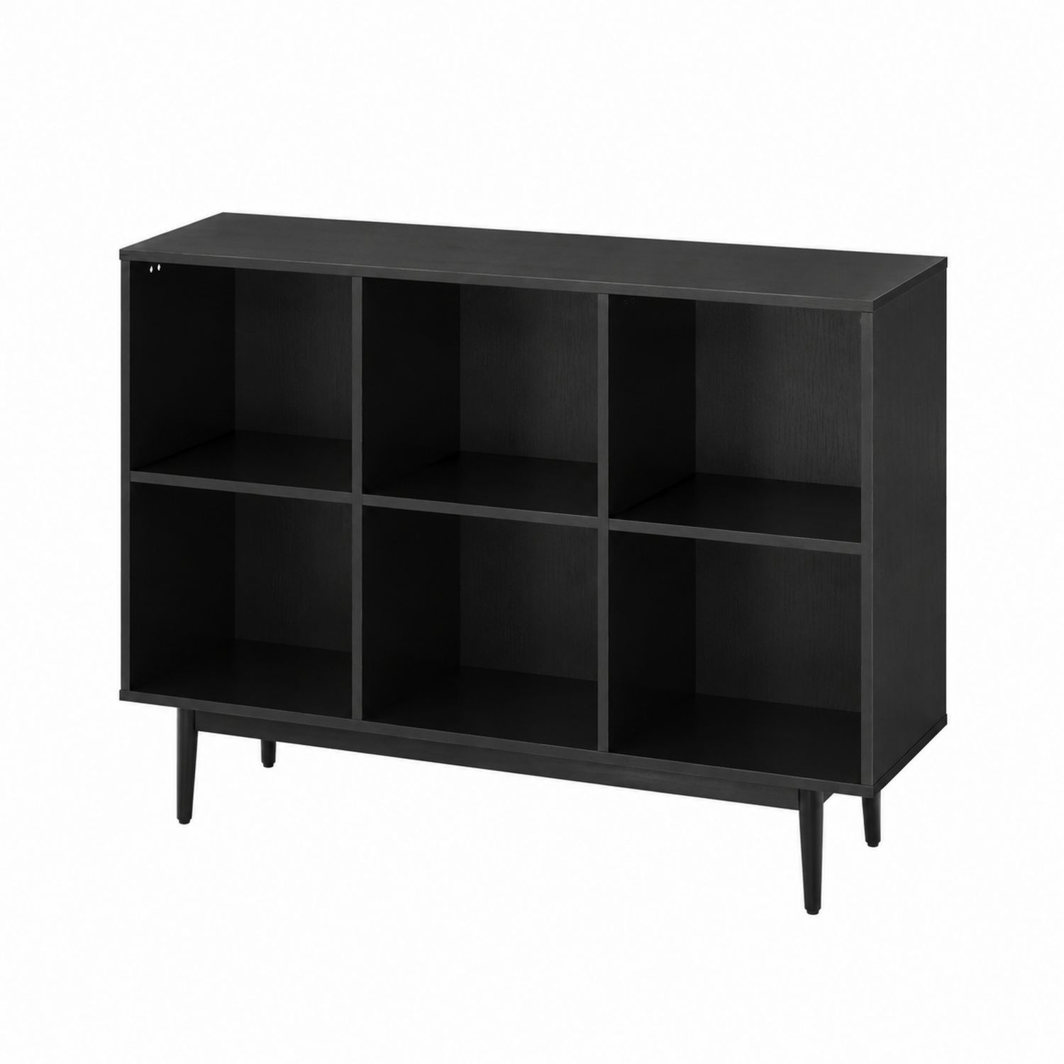 Estantería de Madera Negra con 6 Cubos 113x75x30 cm