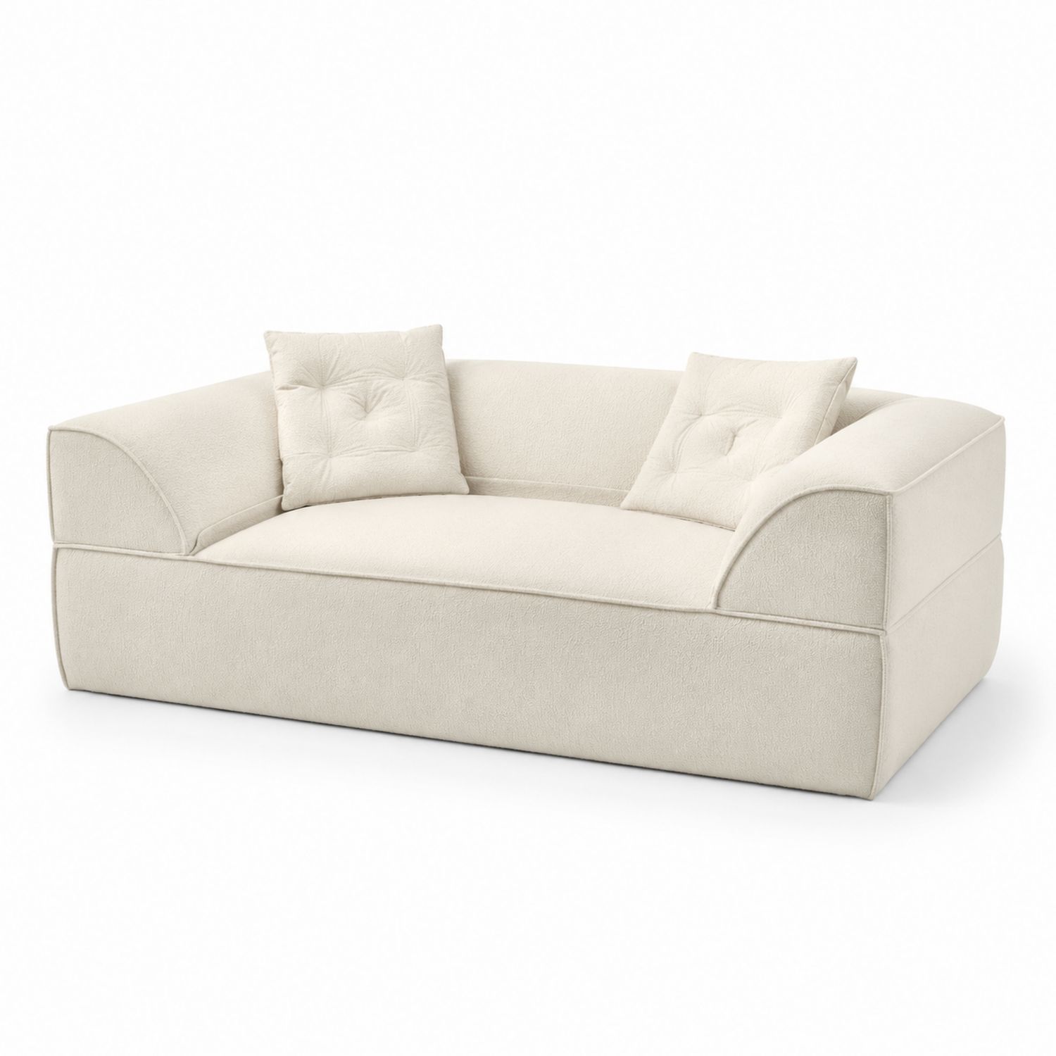 Sofá de 2 plazas de tela Beige