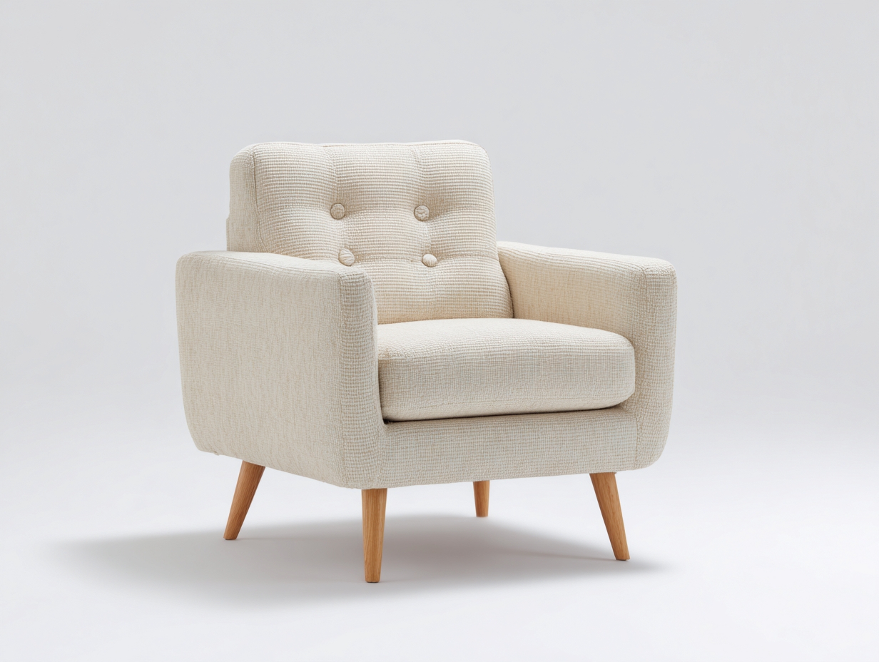 Poltrona - Tessuto-Legno - 76x79x83 cm - Beige chiaro - Moderno-Jariavaabode