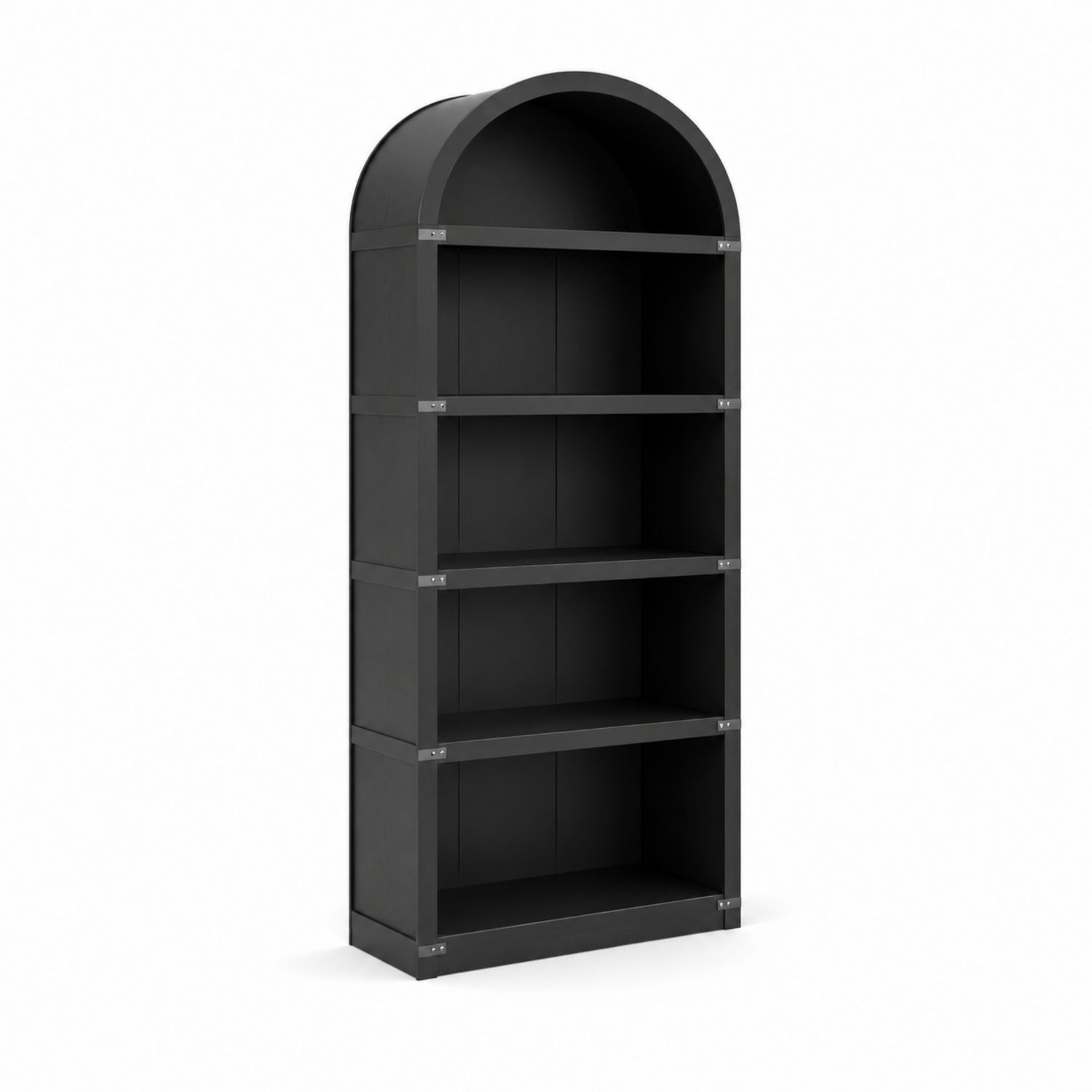 Bibliothèque 4 étagères en bois MDF Noir-