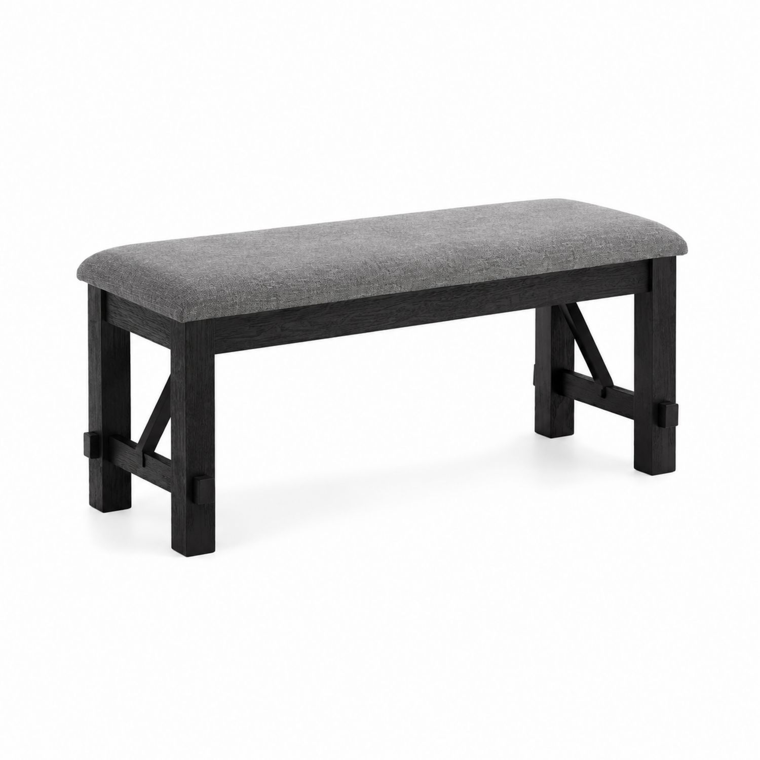 Banc en Bois et Tissu Gris-