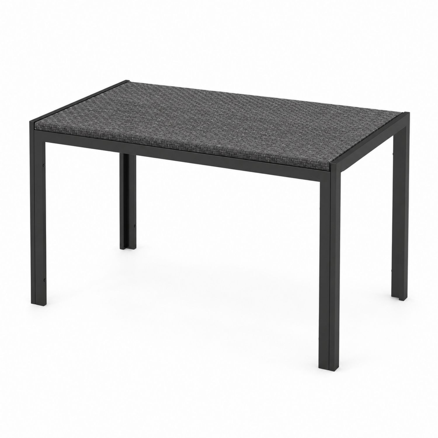 Table de jardin rectangulaire en acier et fibre synthétique-