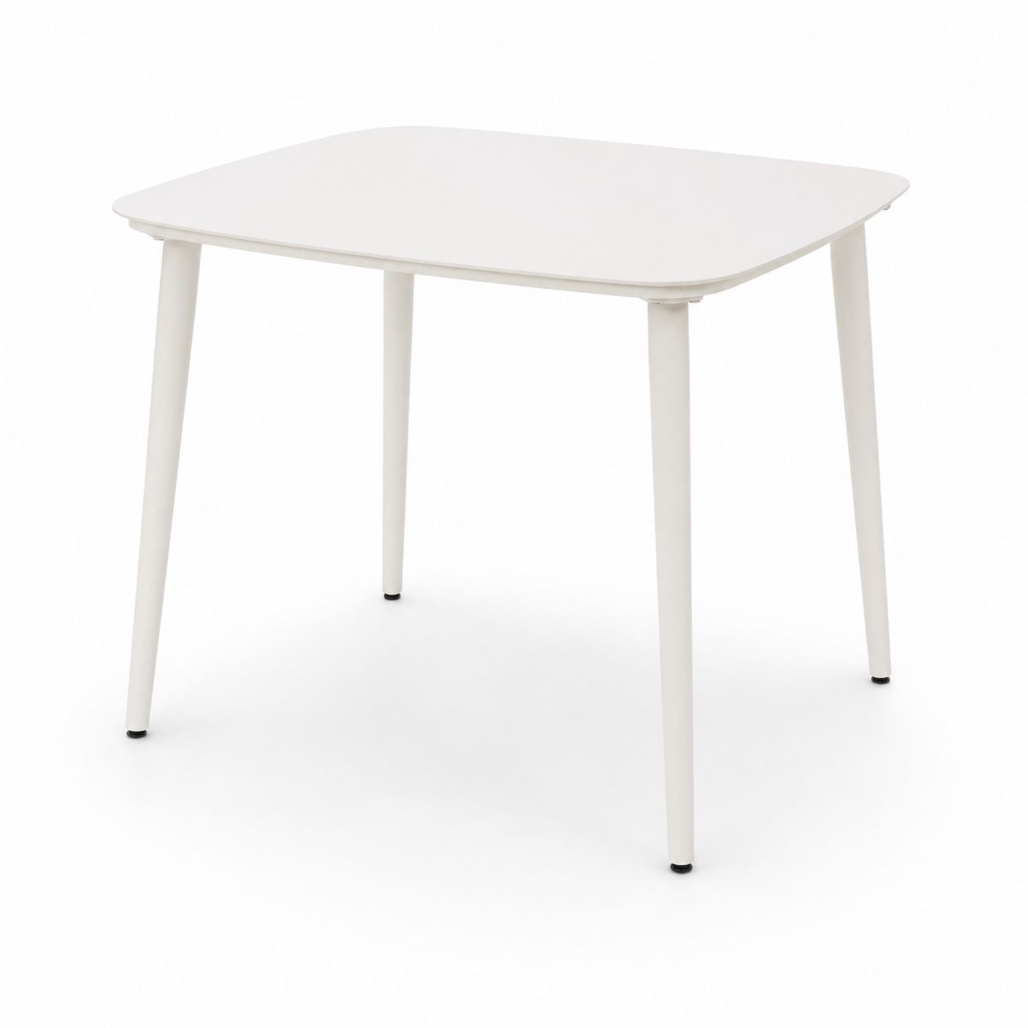 Table carrée en métal blanc-