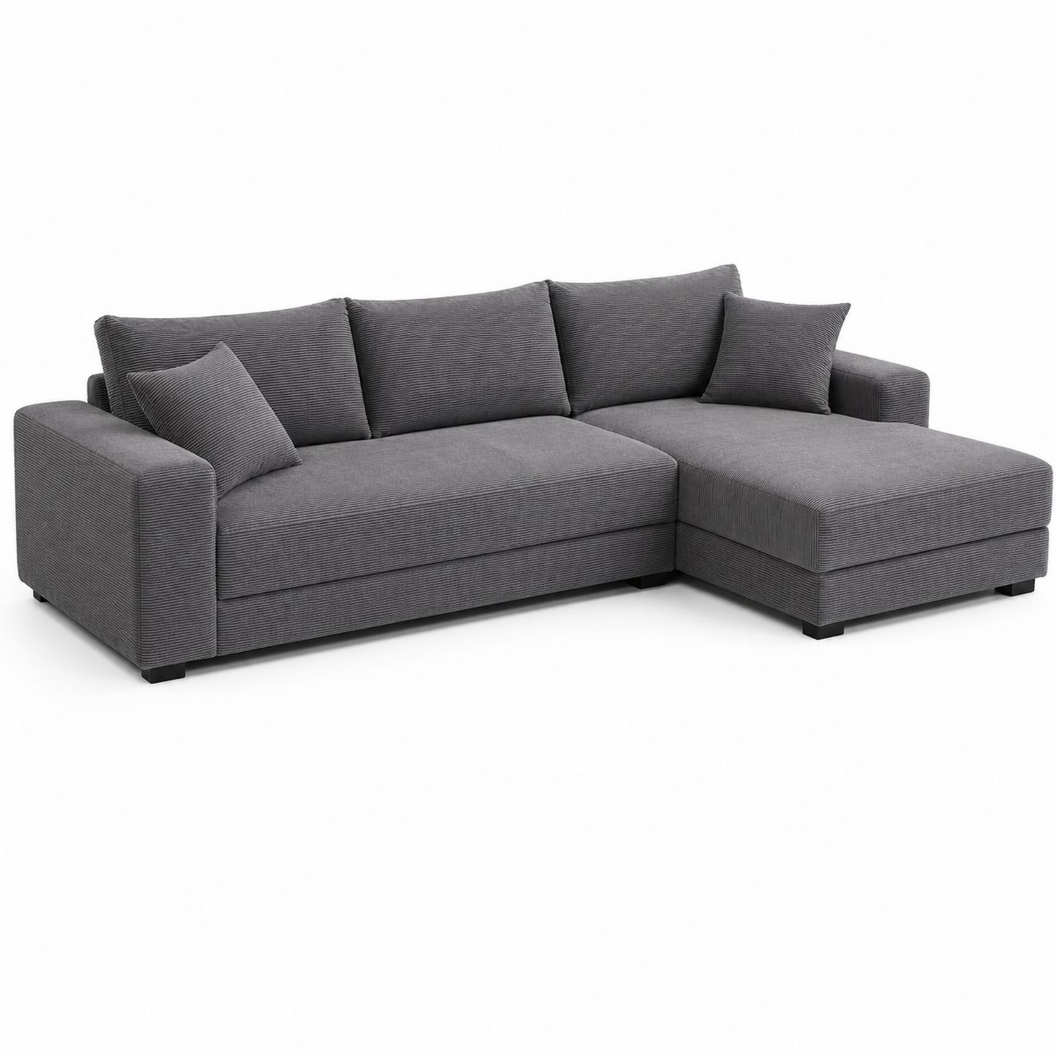 Canapé d'angle en tissu Gris 300x180 cm-