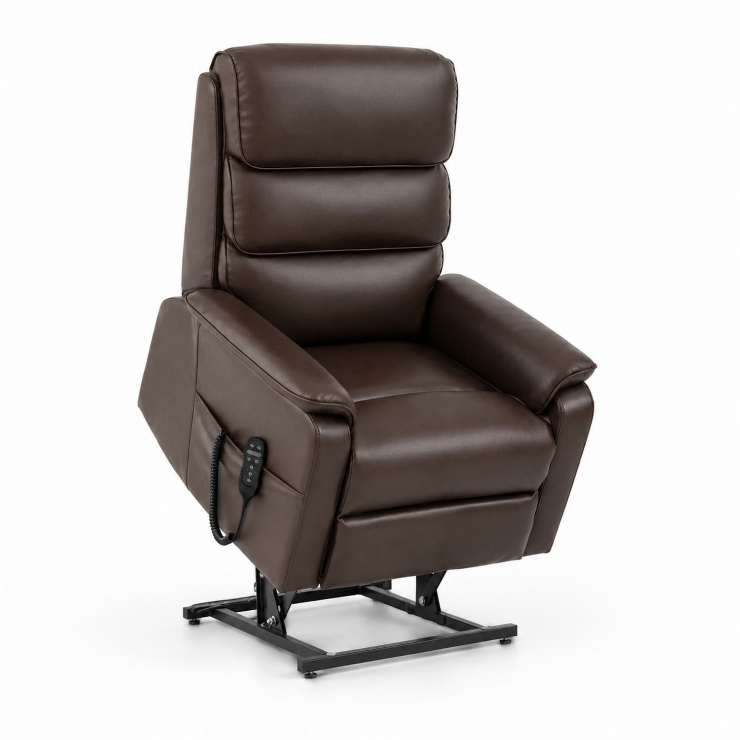 Fauteuil inclinable en cuir synthétique et acier Marron-