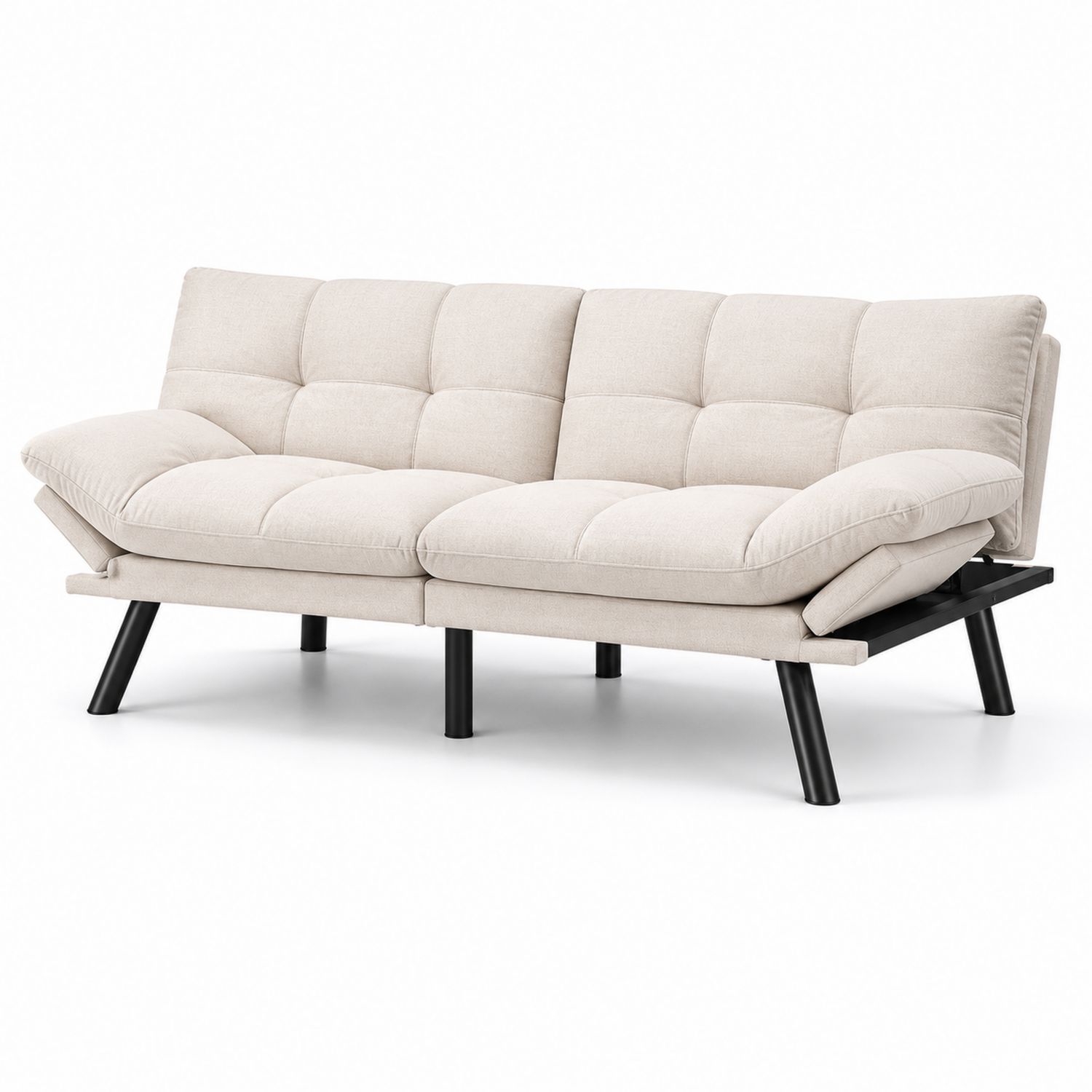 Canapé convertible 2 places en tissu Beige-