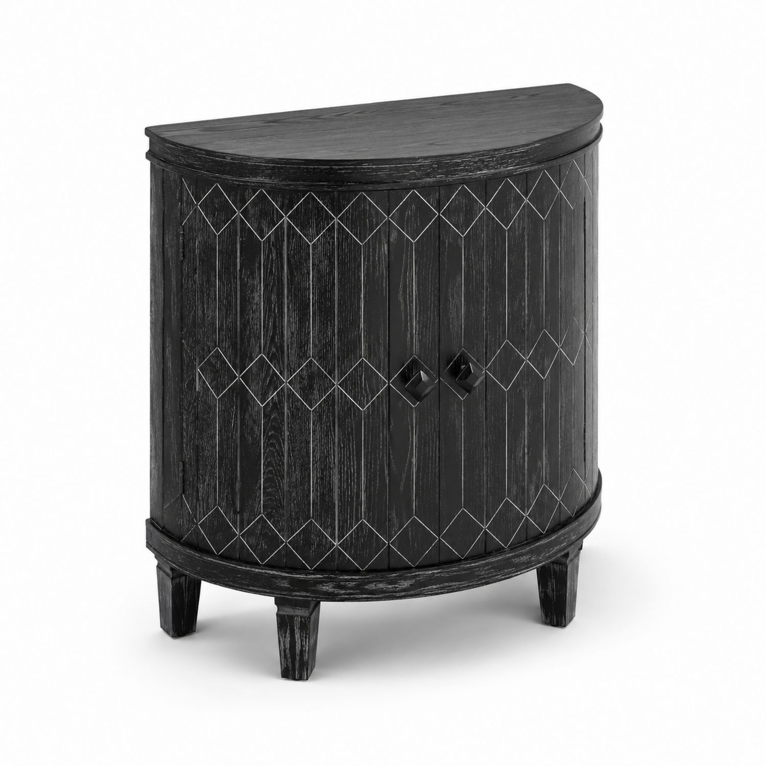 Buffet demi-circulaire en bois de frêne noir-