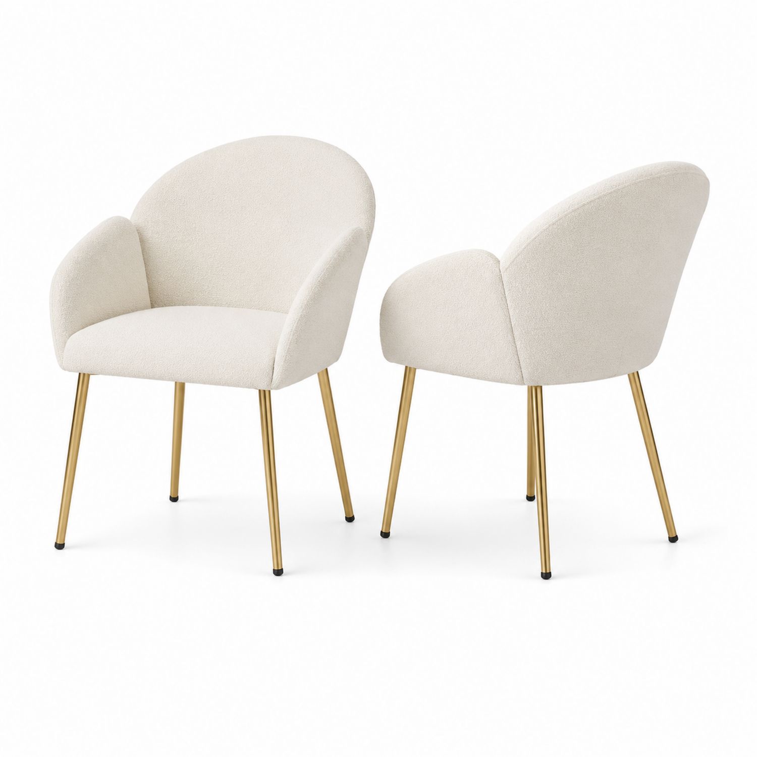 Chaise en tissu avec pieds en métal doré-