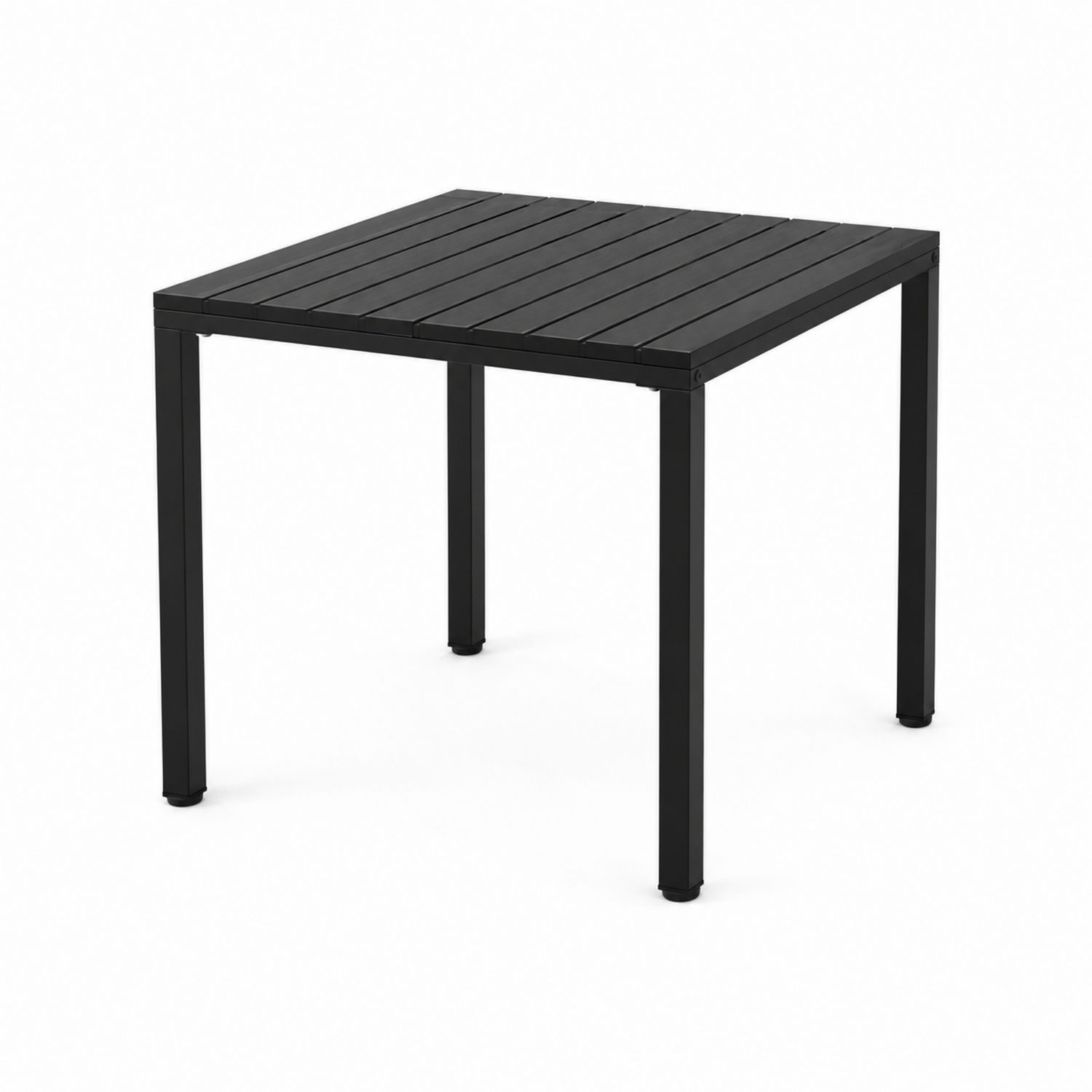 Table de jardin carrée en métal noir 70x70x75 cm-