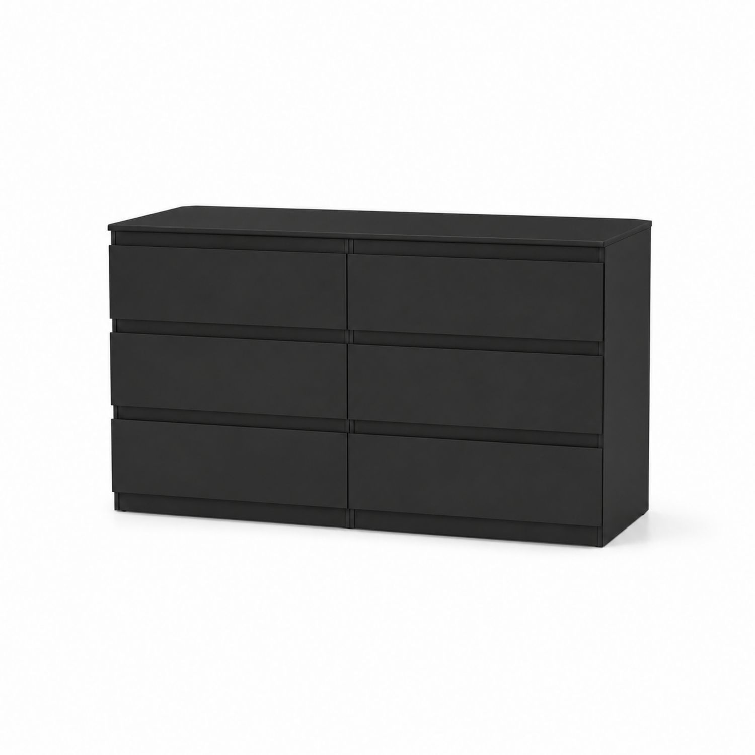 Commode à 6 tiroirs en bois noir-