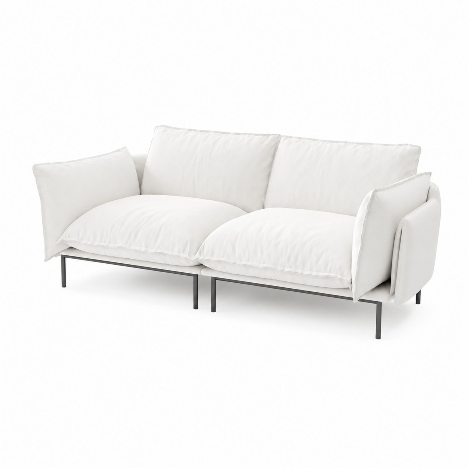Canapé 3 places en lin Blanc-