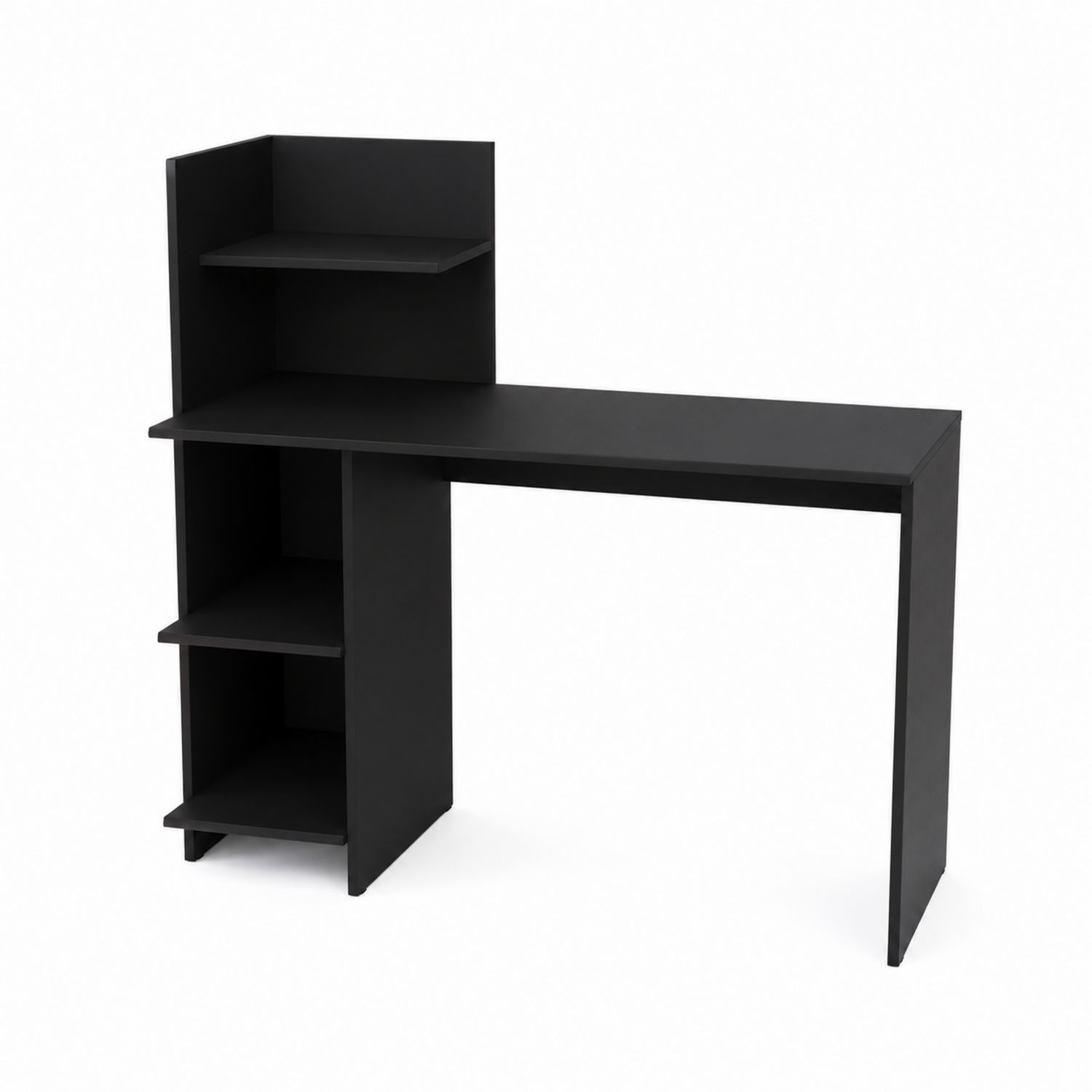 Bureau d'angle en MDF avec étagères Noir 120x55x75 cm-