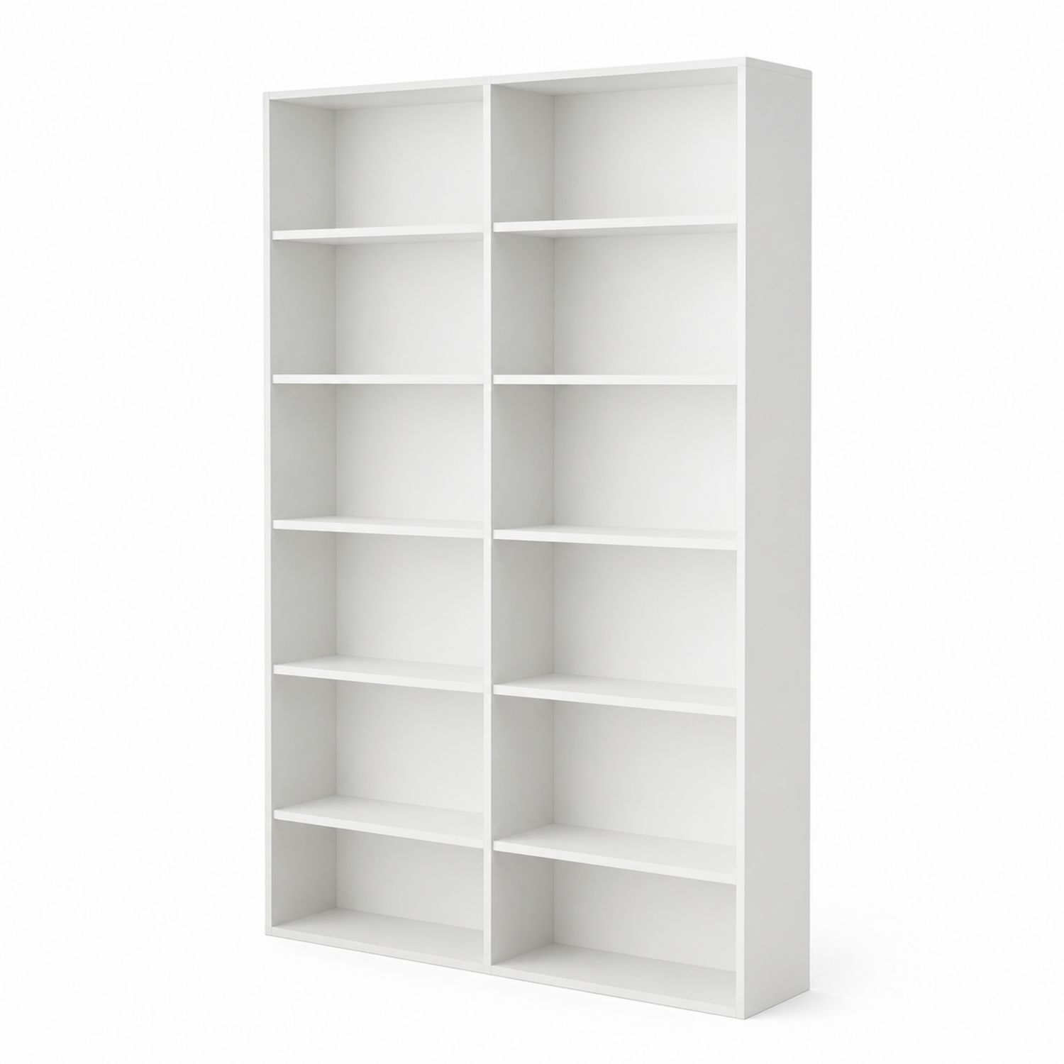 Bibliothèque double blanche en mélaminé 180x80x30 cm