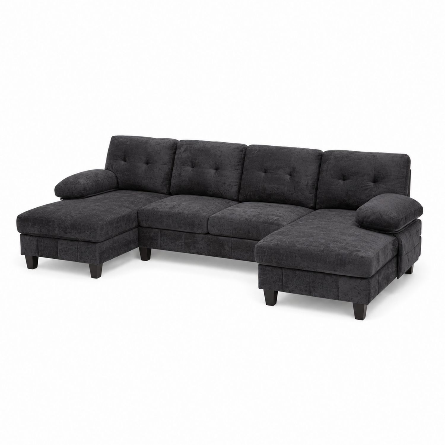 Canapé d'angle modulable en tissu gris foncé