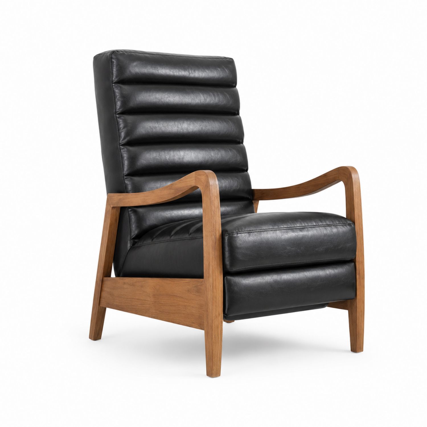 Fauteuil en cuir avec cadre en bois