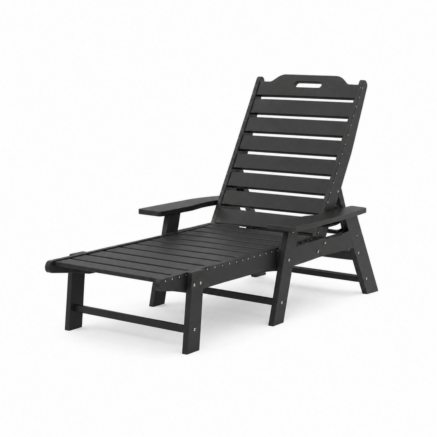 Chaise longue d'extérieur en bois noir