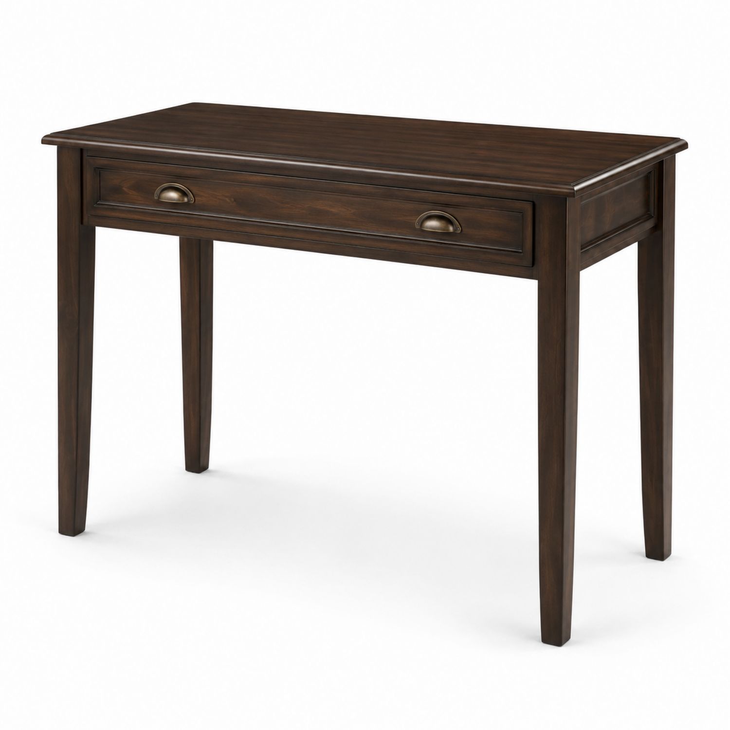 Bureau rectangulaire en bois avec un tiroir Marron
